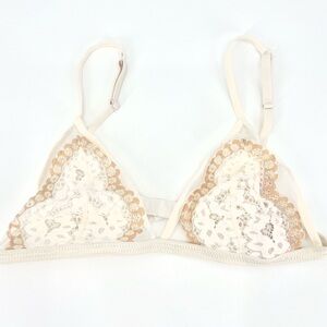 Victoria's Secret Cream and Tan Lace Bralette